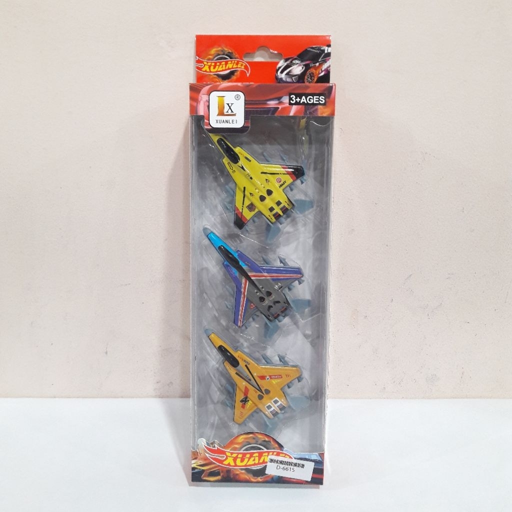 MAINAN PESAWAT PULL BACK PESAWAT TEMPUR ISI 3 MAINAN ANAK PESAWAT PENUMPANG PULL BACK