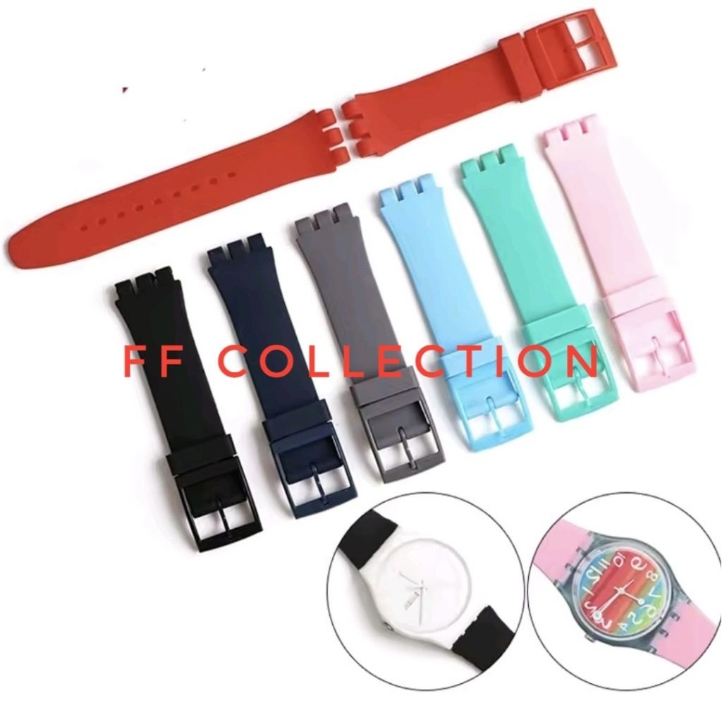 FF 19MM 19 MM STRAP TALI JAM TANGAN SWATCH STRAP JAM TANGAN SILICON ORIGINAL
