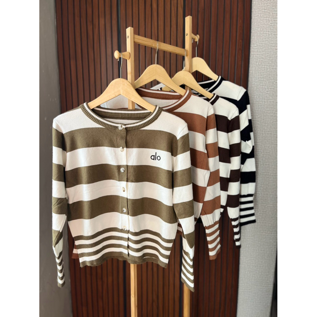 cardigan rajut import bahan benang korea