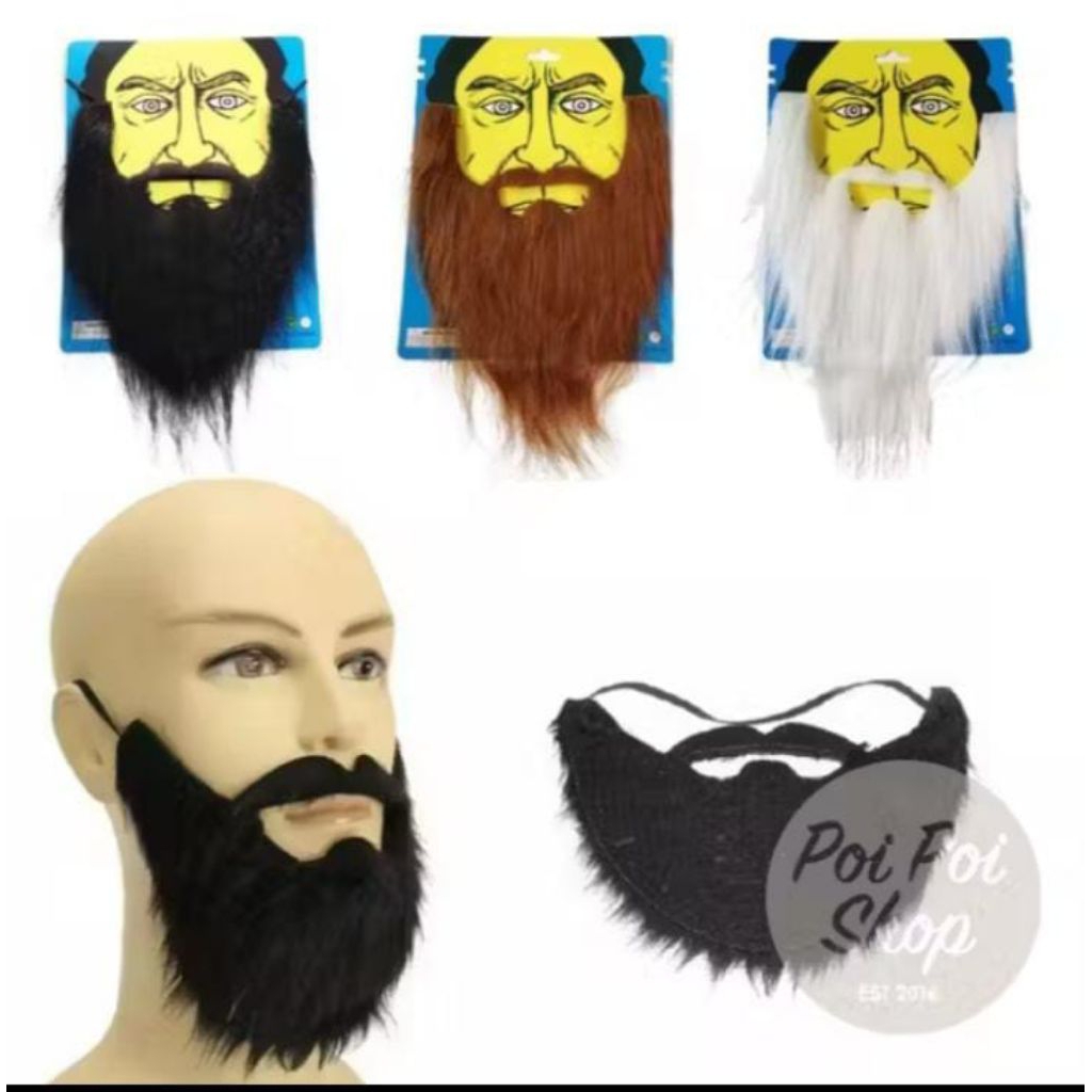 Kumis Jenggot Palsu Brewok Brengos Cosplay Halloween Alis Wig Penyamaran Rambut Palsu