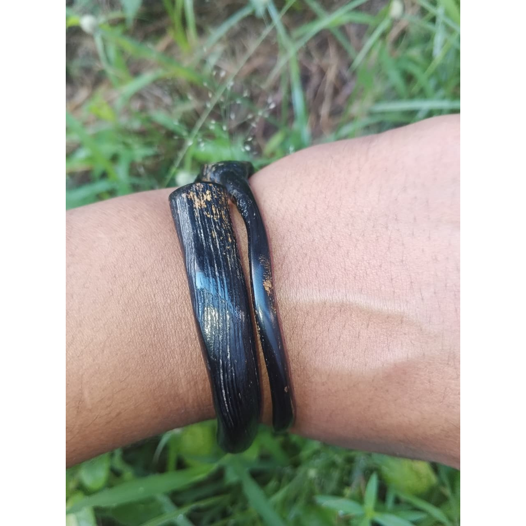 Gelang Akar Bahar Hitam Combong Unik