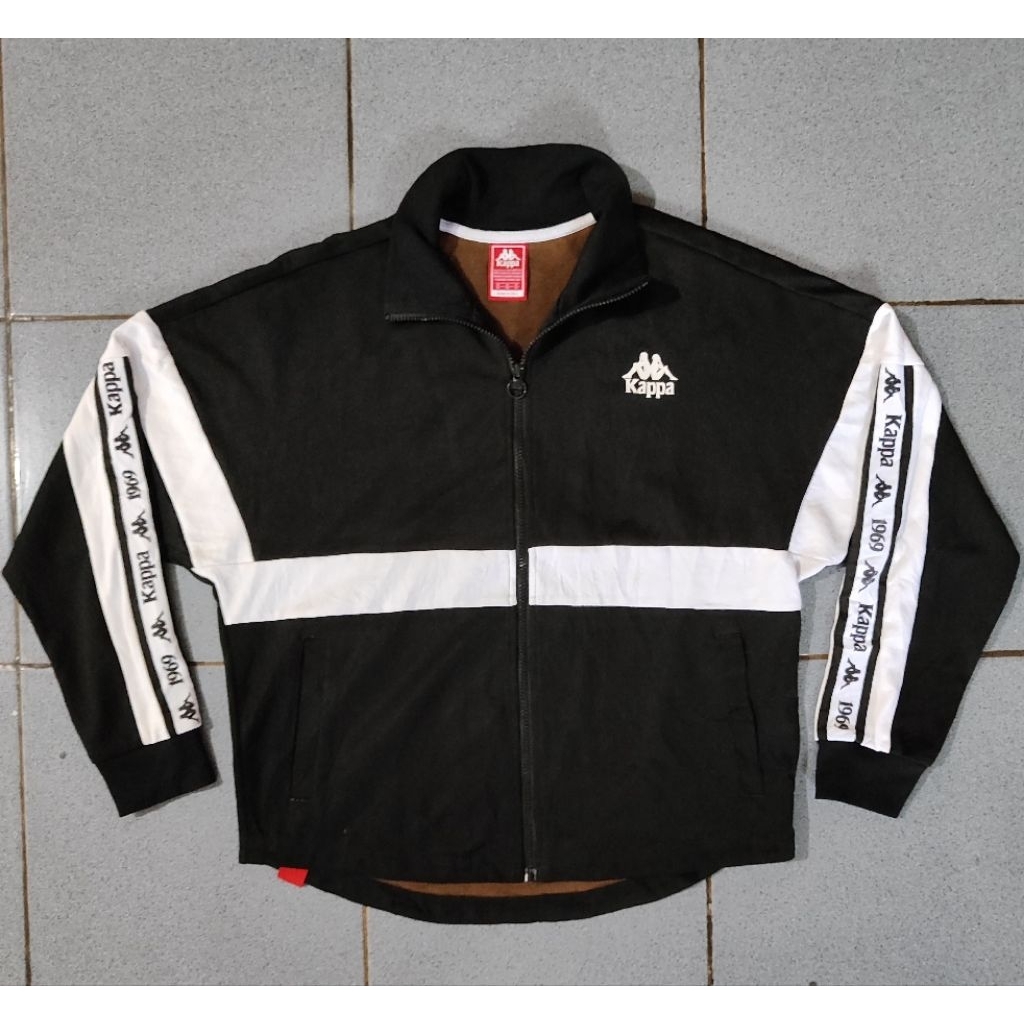 Track Jaket Vintage Kappa black and white Original size L