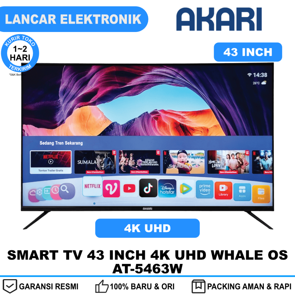 Smart Tv Akari 43 Inch 4K UHD Whale OS AT-5643W - Voice Function