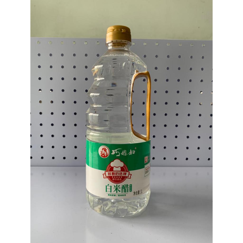 Cuka Beras Putih Rice Vinegar 1L Fermentasi Premium Serbaguna Qiao Xi Fu Bai Mi Cu