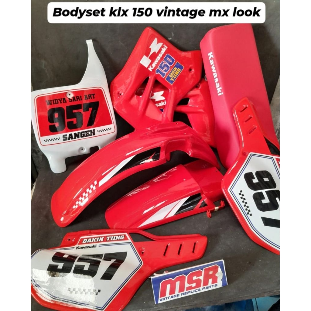 BODYSET KLX 150 VINTAGE LOOK MODEL VMX LENGKAP CAT DAN DECAL