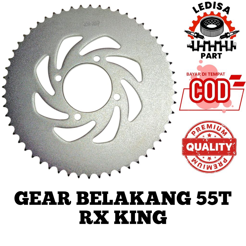 GIR GEAR BELAKANG 55T YAMAHA RX KING JUPITER Z F1ZR VEGA R JUPITER TERMURAH KUALITAS BERKELAS