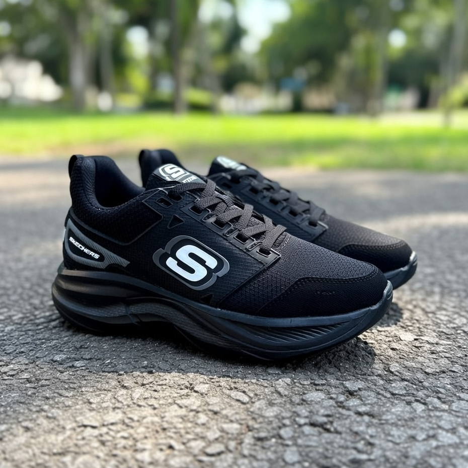 DISKONSepatu Sneakers Kets Sport Pria Wanita Hitam Putih Sepatu Sekolah Runing Skechers