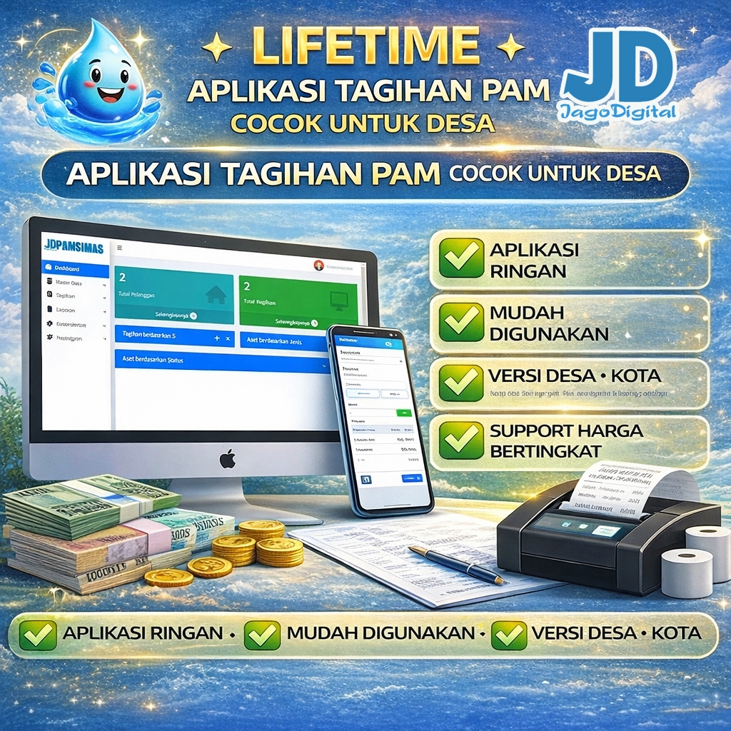 Aplikasi Tagihan air pam Pamsimas bisa offline dan online