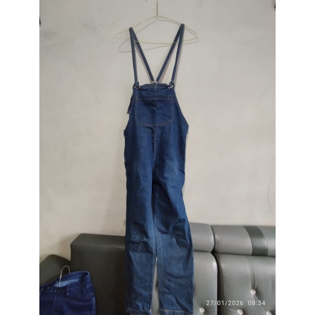 Overall Jeans Panjang Wanita Second preloved
