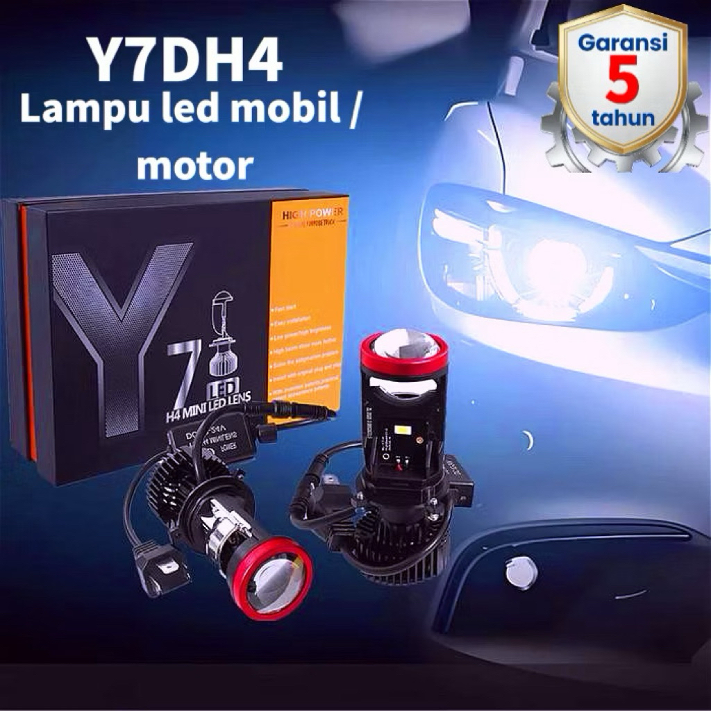 Lampu Depan Y7D-H4 Mini Billed 50Watt Plus Kipas 12-24 Volt Mobil Motor Truck