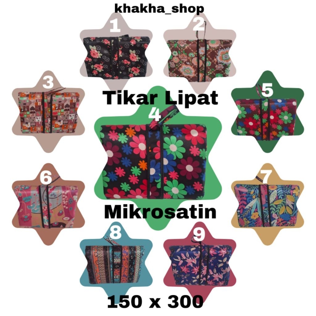 Tikar Lipat Mikrosatin Karpet Piknik 150 x 300