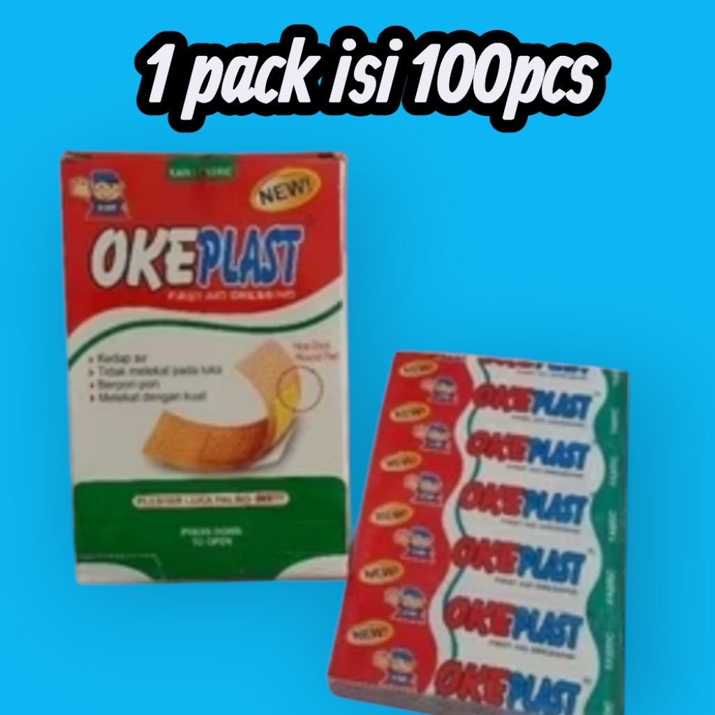 plaster luka OKPLAST 1 pak isi 100 pcs harga glosir