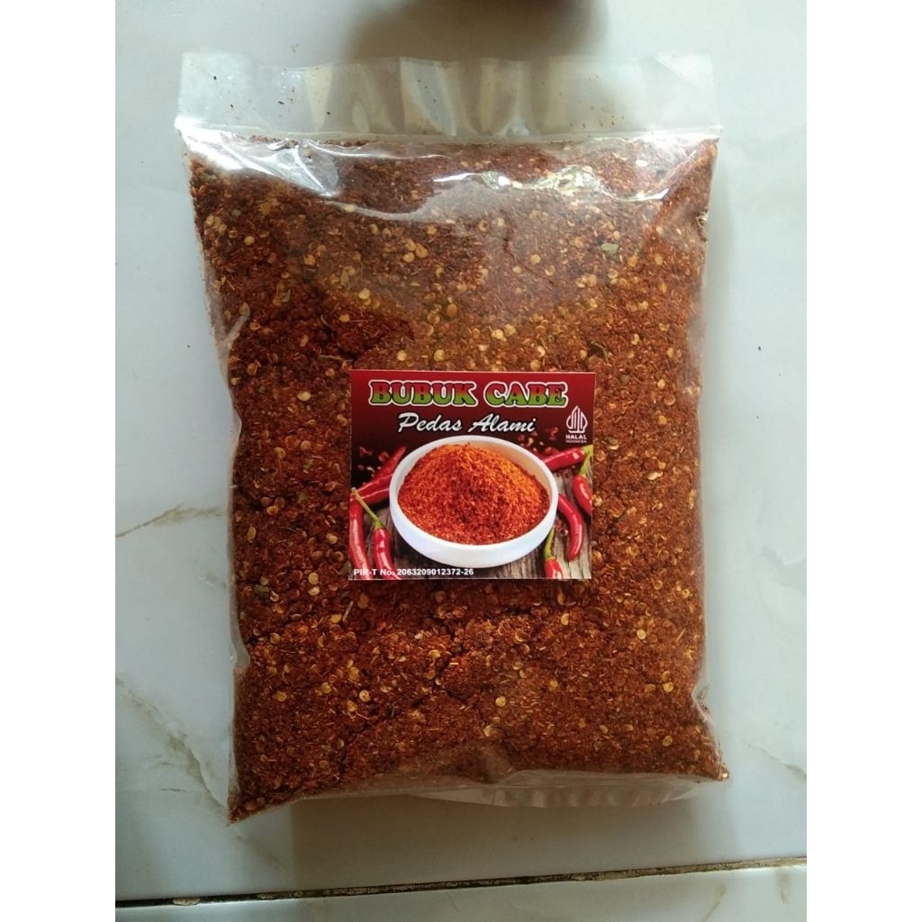 CABE BUBUK KASAR PEDAS 1KG,BUBUK CABE,CABE KASAR,ABON CABE, CABE GILING