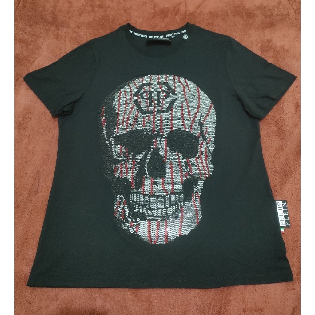 T-SHIRT PHILLIP PLEIN ORI TENGKORAK SECOND BRAND