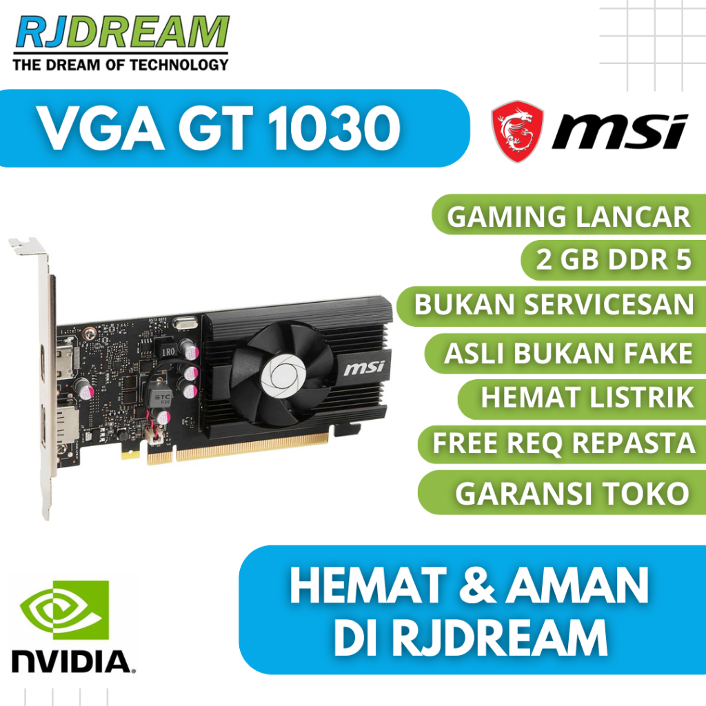 VGA GT 1030 2GB DDR5 BEKAS / SECOND NO MINUS