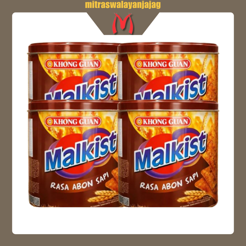 [PCS] Khong Guan Malkist Abon Sapi Kemasan Kaleng 395gr Gurih Renyah