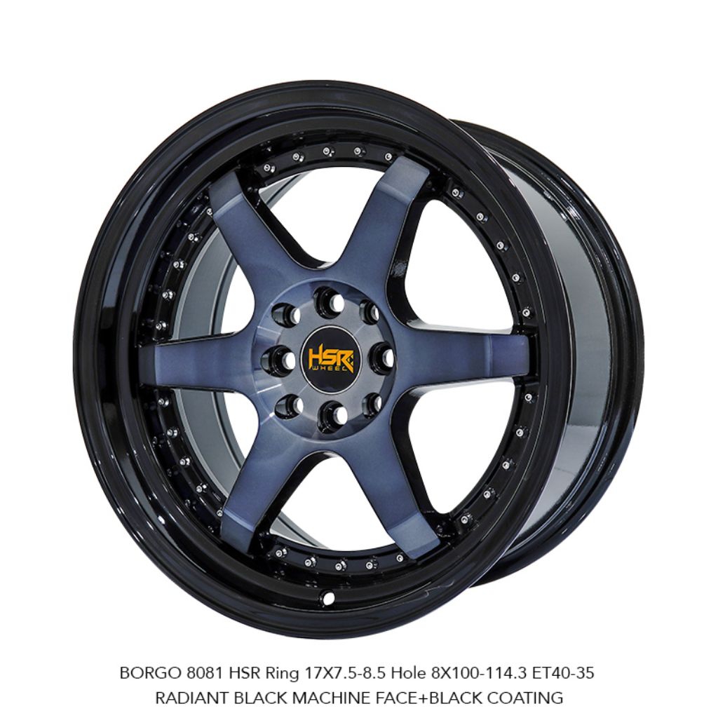 HSR BORGO R17 PCD 4X100 & 4X114.3 LEBAR 7.5/8.5 ET 40/35 bergaransi 6 bulan