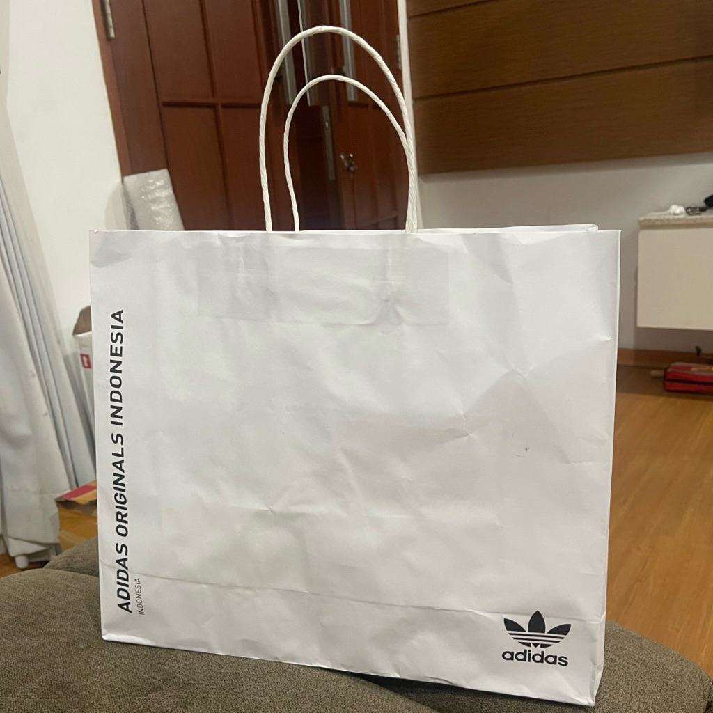 [READY SIAP KIRIM] PAPERBAG ADIDAS PUTIH LARGE ORIGINAL FROM STORE | ADIDAS INDONESIA PAPERBAG SEPAT