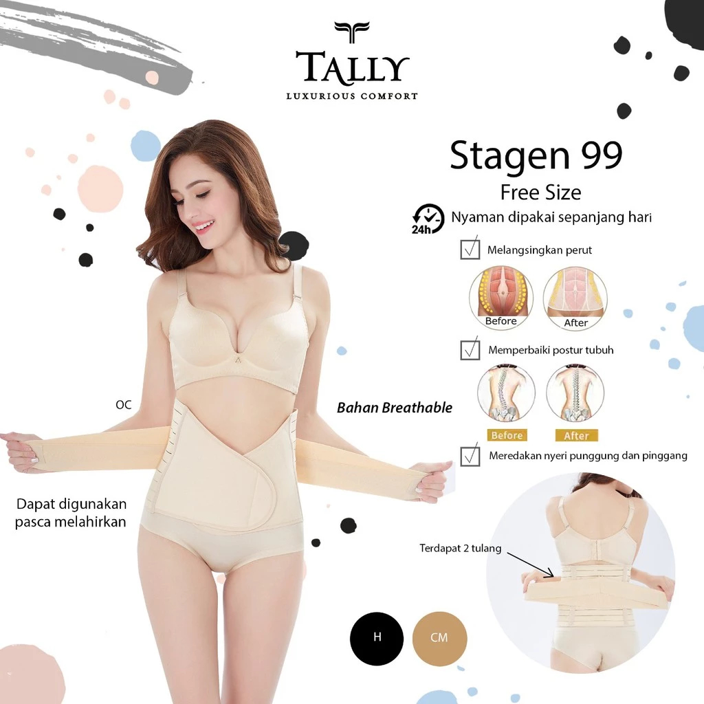 TALLY 99 (1pcs) Stagen Korset Pelangsing Pengecil Perut Stagen Tally 99