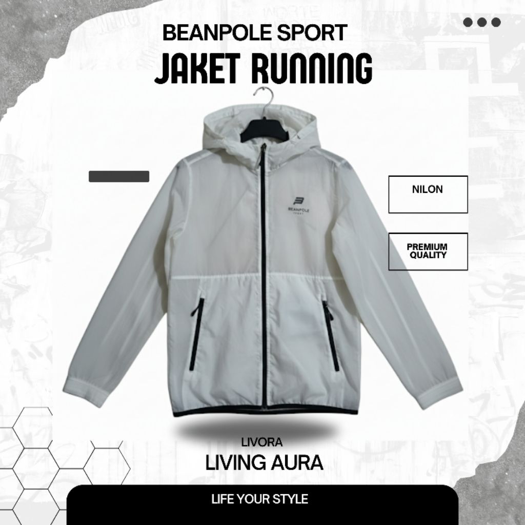 Jacket Running Beanpole Dewasa Warna Putih Like New