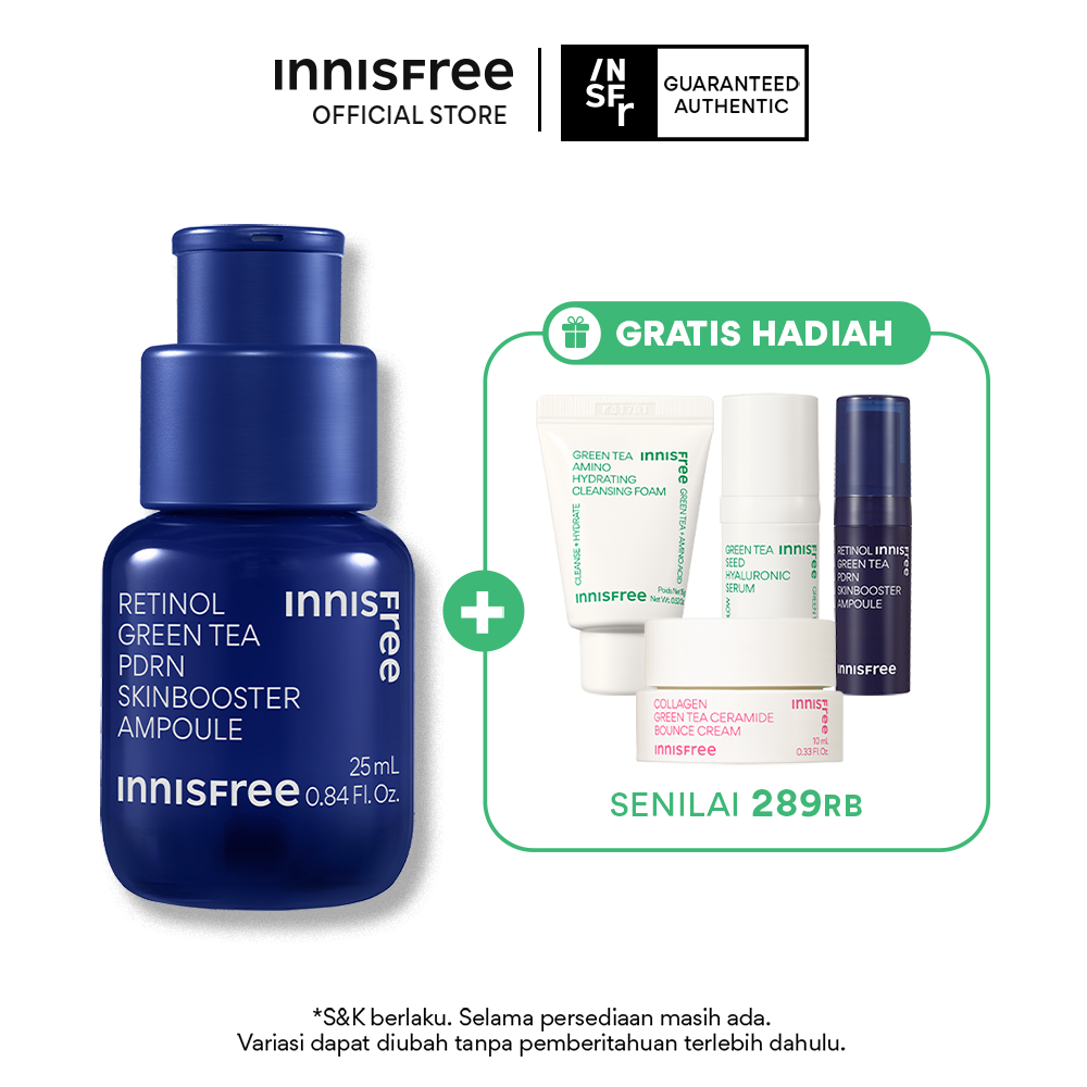 Buy 1 Get 4 Innisfree Retinol Green Tea PDRN Skinbooster Ampoule 25ml Set Bundle - Serum Wajah Anti 