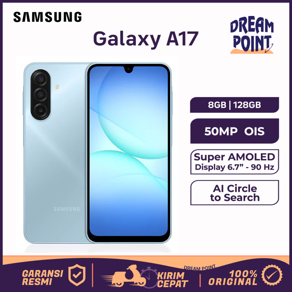 Samsung Galaxy A17 LTE 8/128GB HP Murah 2 Jutaan Handphone Android Ram Besar HP Gaming Baru Original