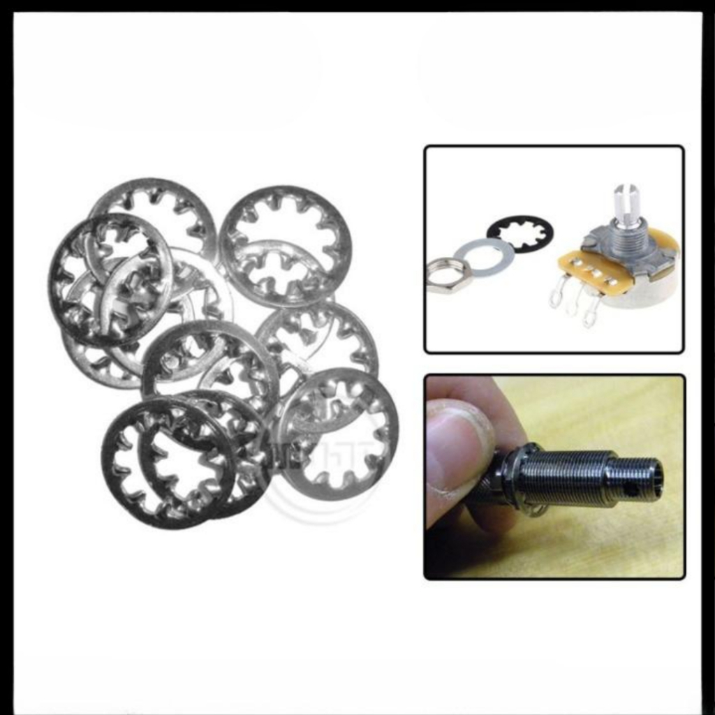 Ring Socket Kunci Lock Washer Jack Pots Potensio Gitar Elektrik Set