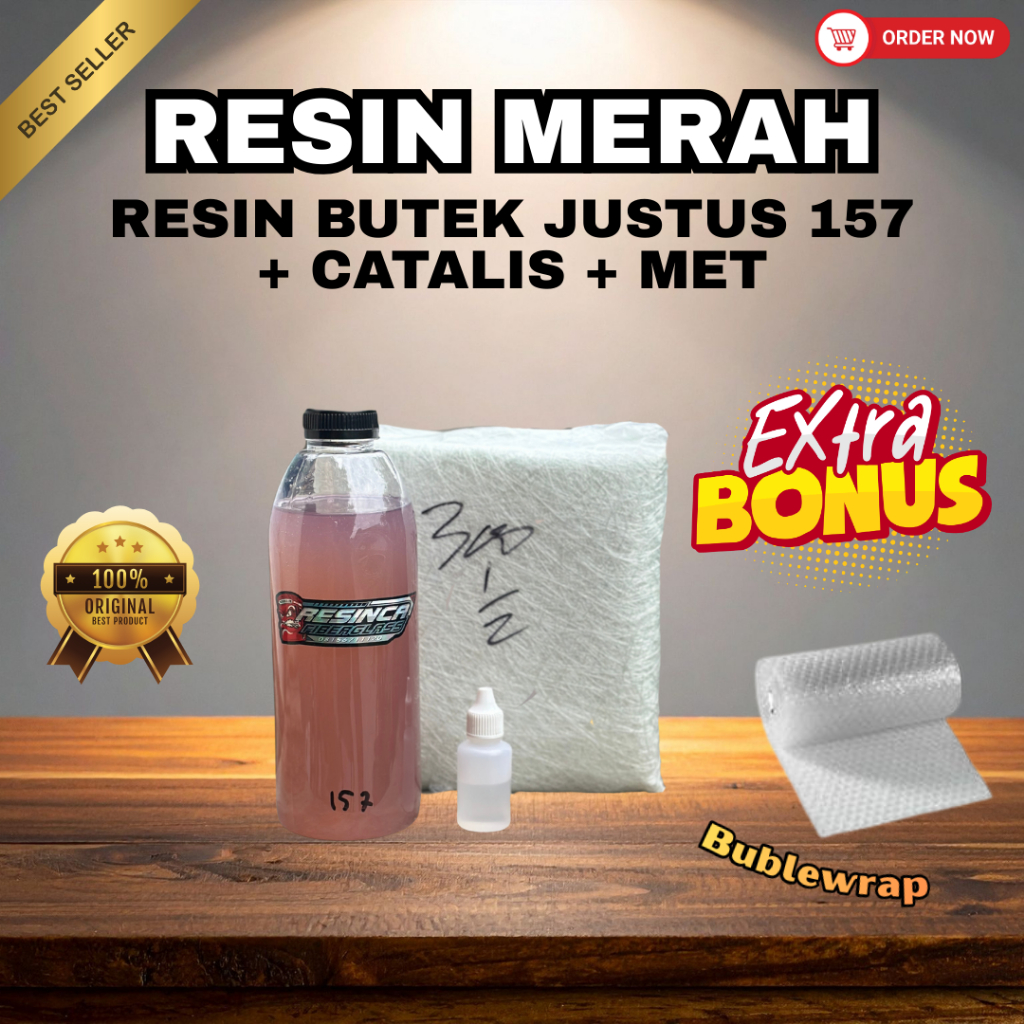PAKET RESIN JUSTUS 157 + MET 300 FANTATEX + CATALIS; Fiberglass