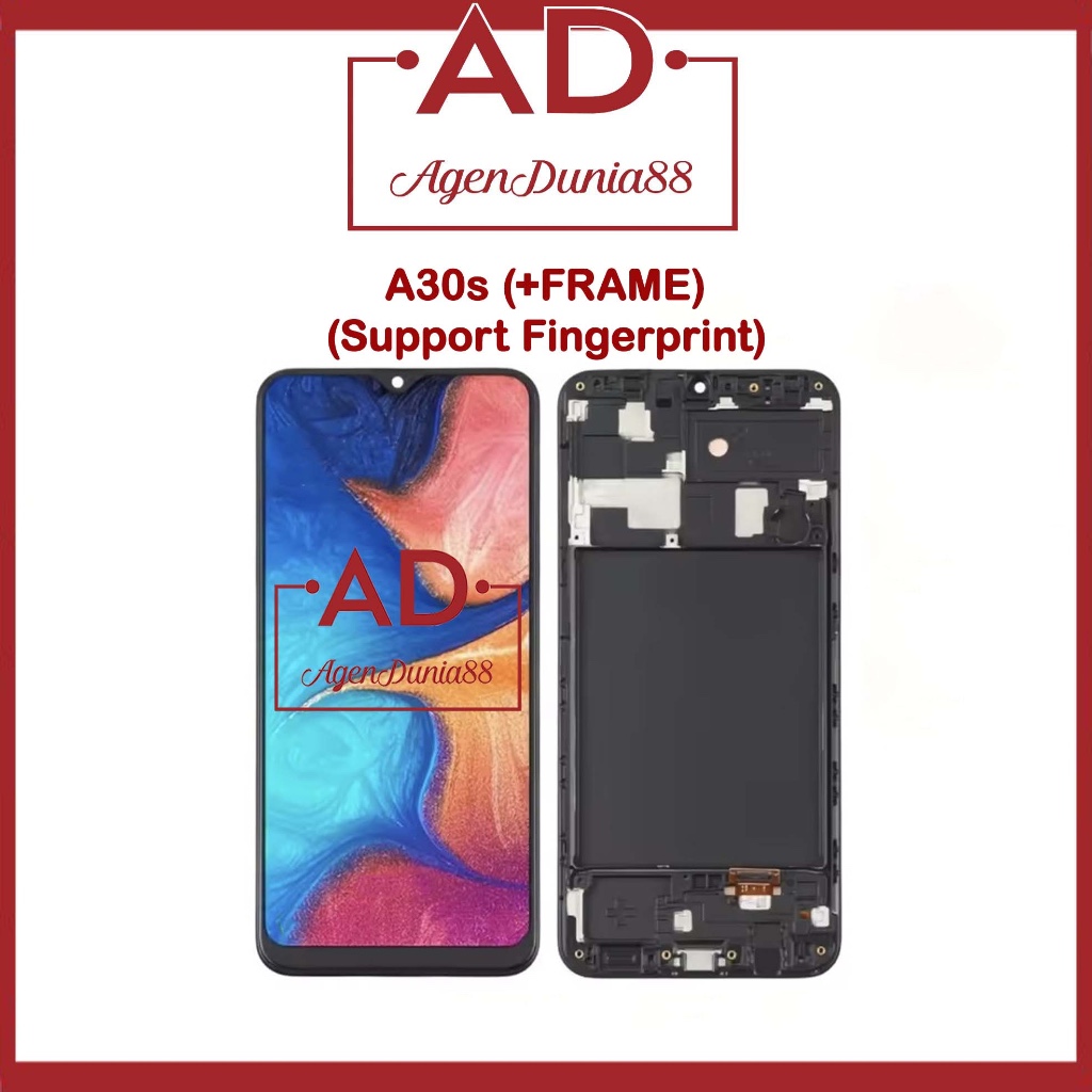 LCD For Samsung A30S - A307 OLED +FRAME - SUPPORT FINGERPRINT