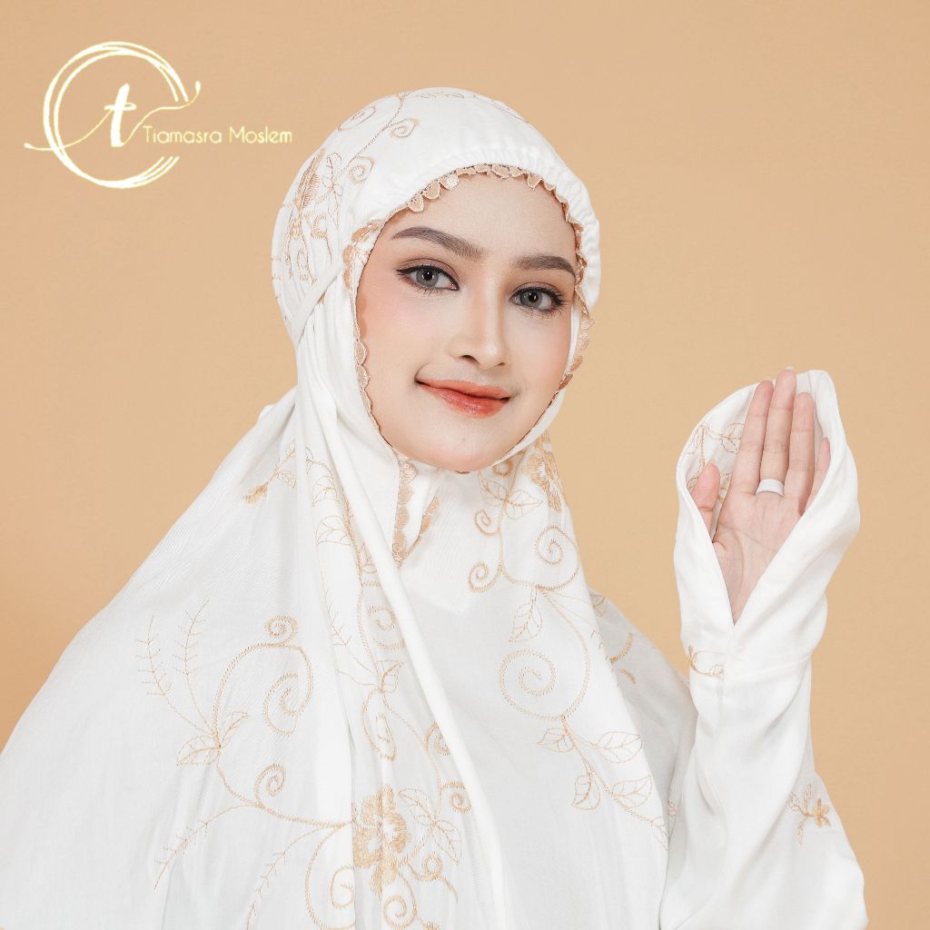 Tiamasra - Mukena Terusan Rayon Twill Premium Bordir Anjelie