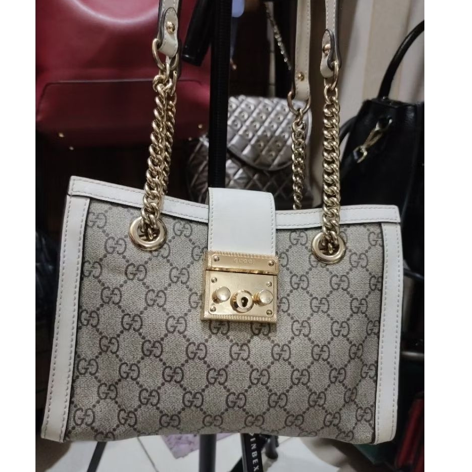 Gucci Padlock GG Supreme Tote / Shoulder Bag