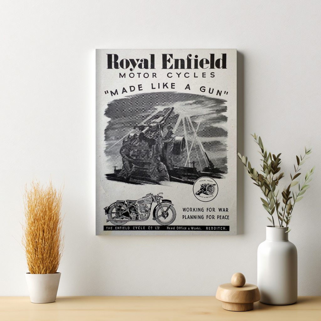 Royal Enfield Motor Cycles Poster Retro Jadul Hiasan Dinding Siap Pasang