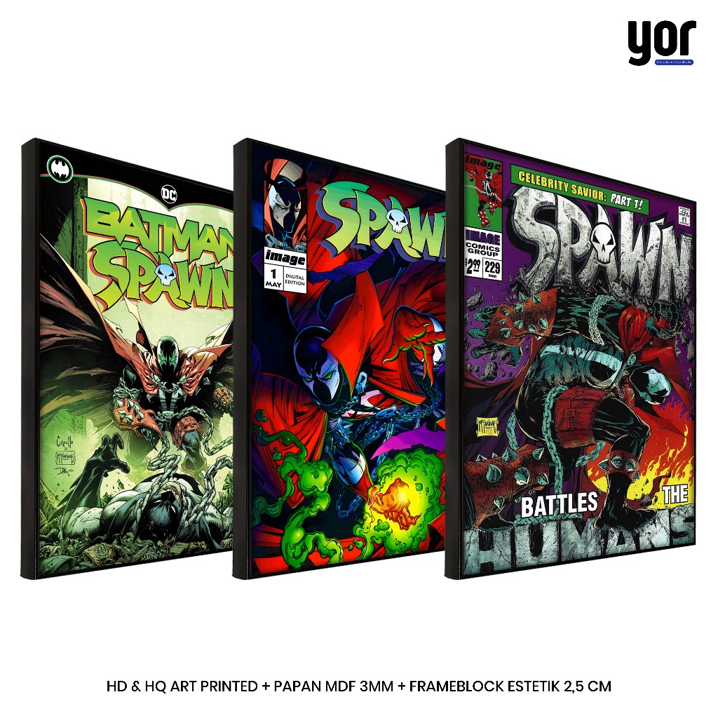 Poster Spawn Bingkai Frameblock - Poster Cover Comic McFarlane Aesthetic