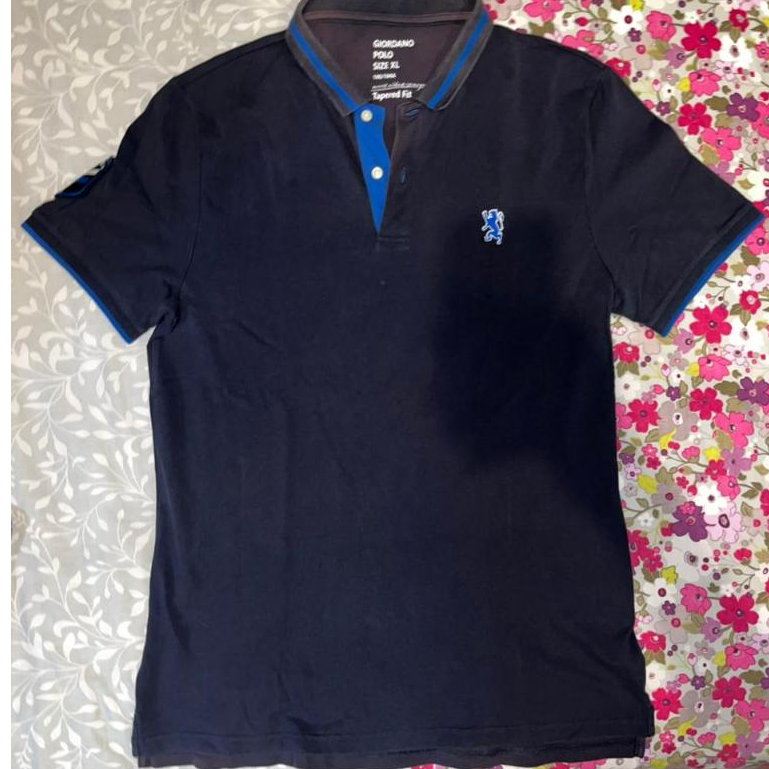 Polo Shirt Giordano Original Size XL Tapered Fit - Kaos Kerah Navy Blue Second Branded