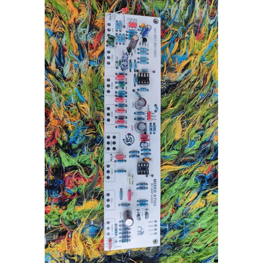 Pcb audio mixer pasif / Atos 9Potensio input mice balance ples komponen