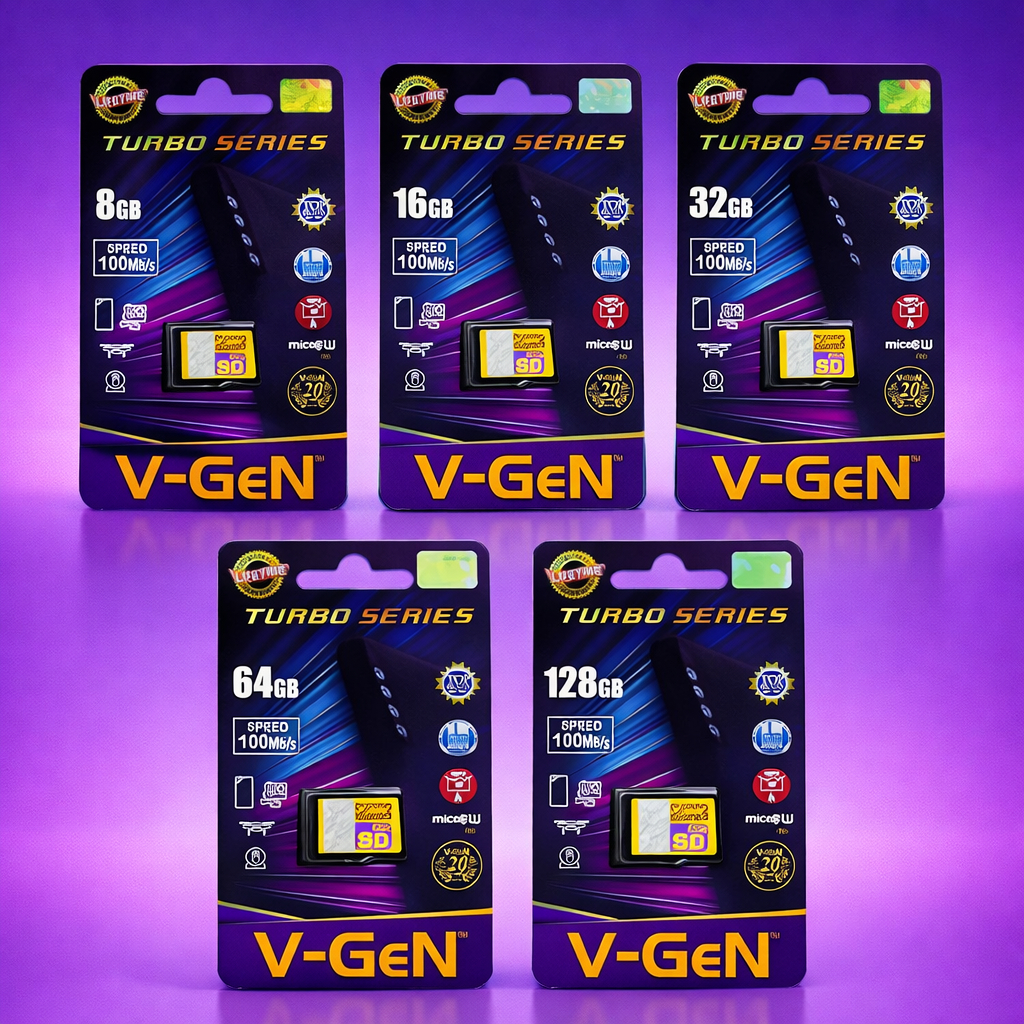 [128GB TURBO SERIES] Memory V-GEN Class 10 128GB Speed 100MB/S Micro SD Card VGEN kartu Memori MMC