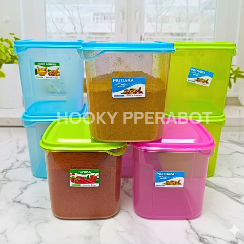 Toples Plastik Kotak 500ml - Warna Ceria, Serbaguna, Praktis
