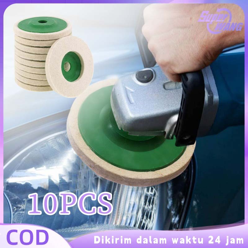 10pcs Mata Gerinda Wol Soft Mata Gerinda Poles Wool 4inch Mata Poles Gerinda Mata Gerinda Untuk Pole