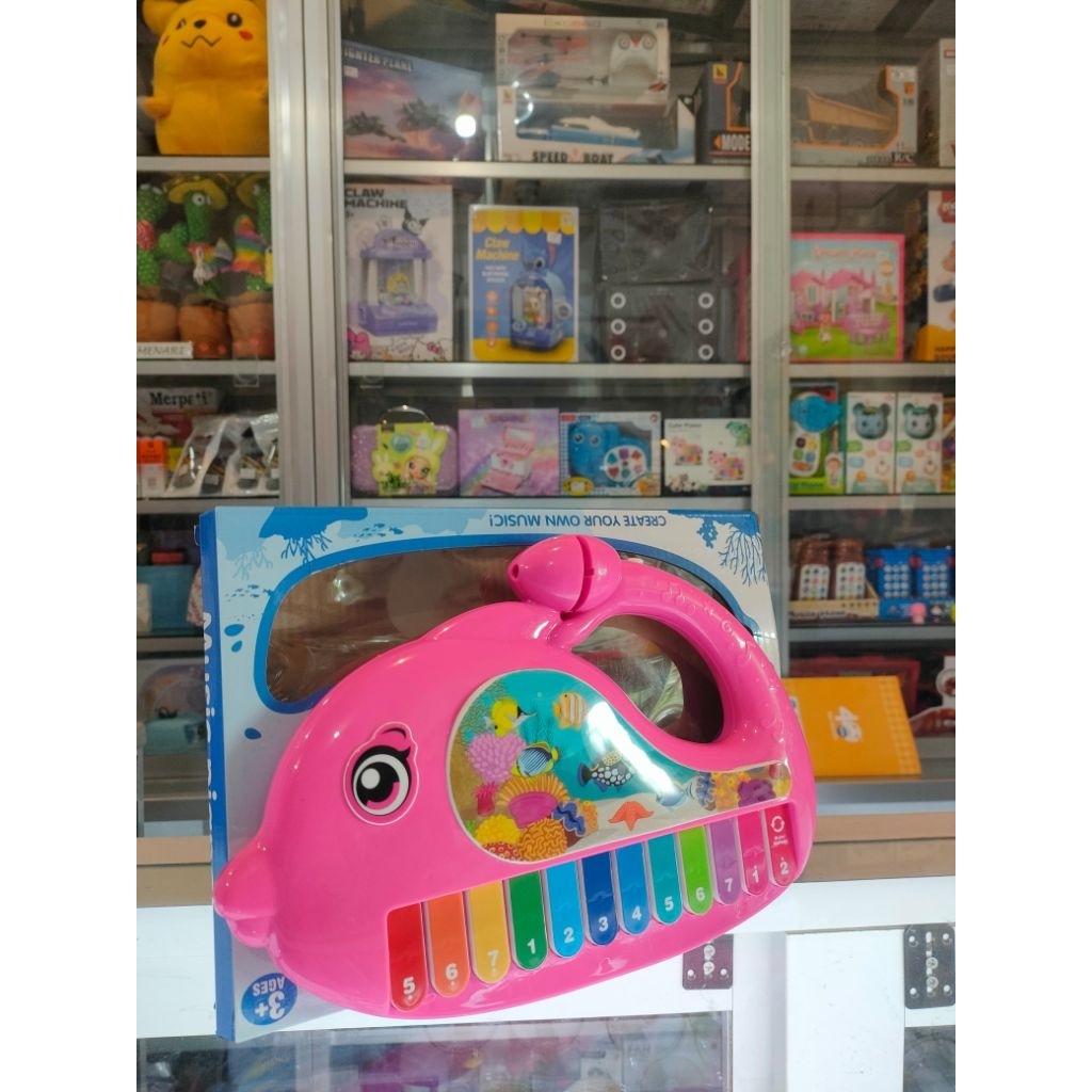 Mainan Piano Anak Gambar Lumba-Lumba Warna Warni - Piano Musik Edukatif Anak Usia Dini