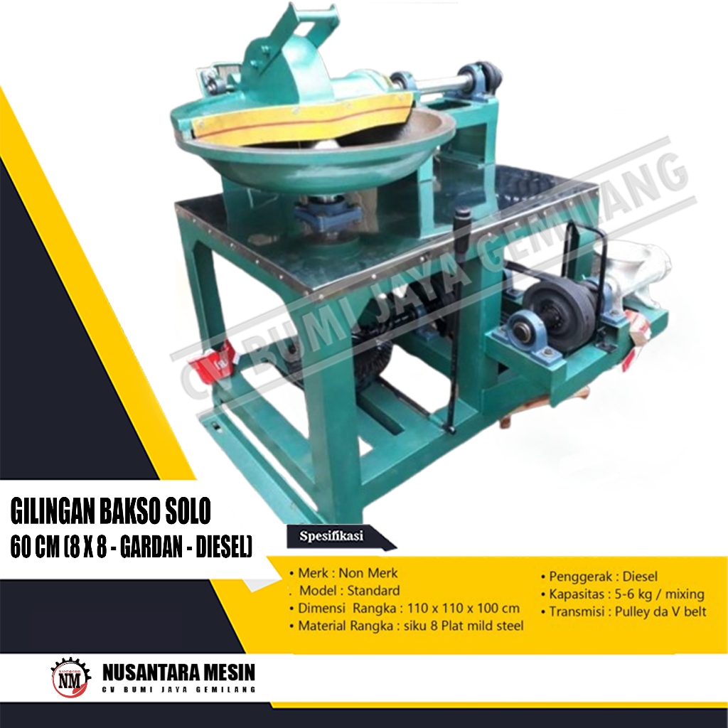 GILINGAN BAKSO SOLO 60 CM (8 X 8 - GARDAN - DIESEL)