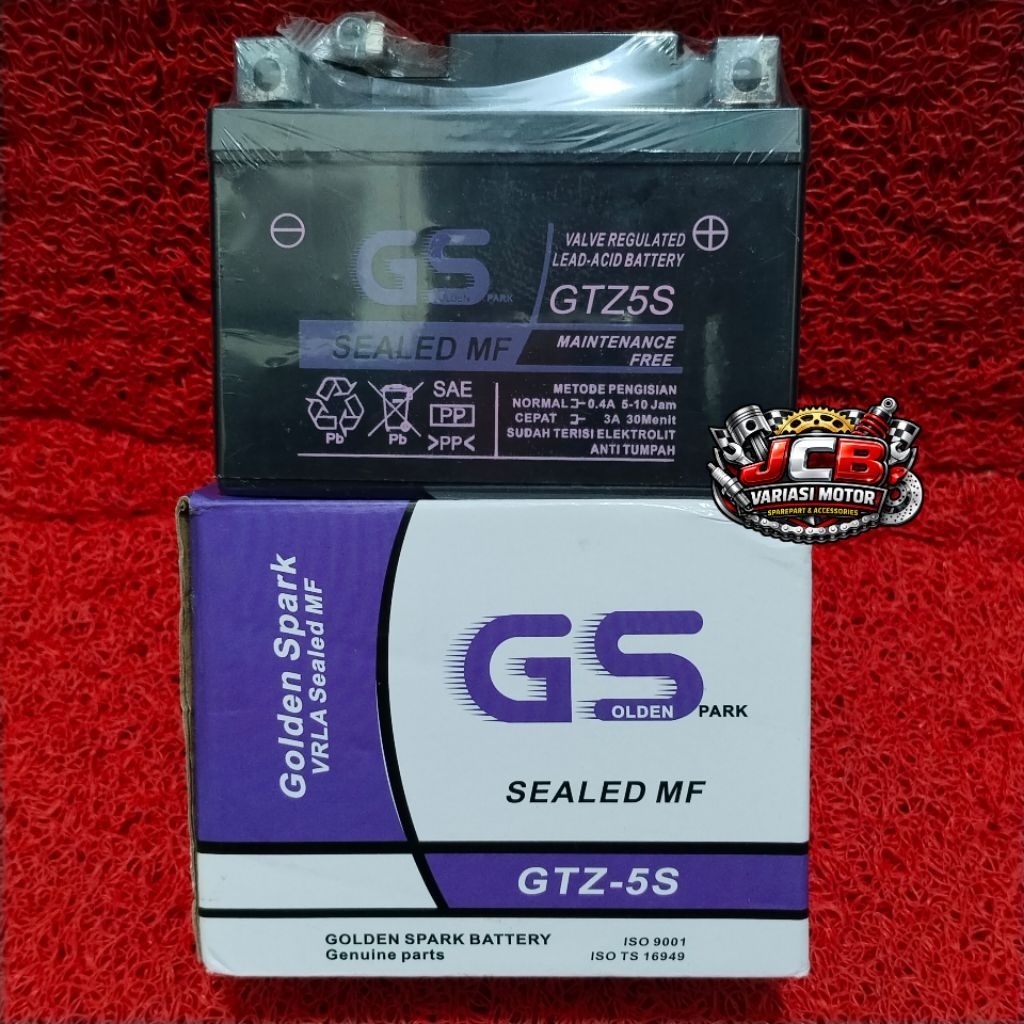 Aki full kering GS Golden Spark GTZ5S/Aki kering kharisma/Aki kering GTZ5S