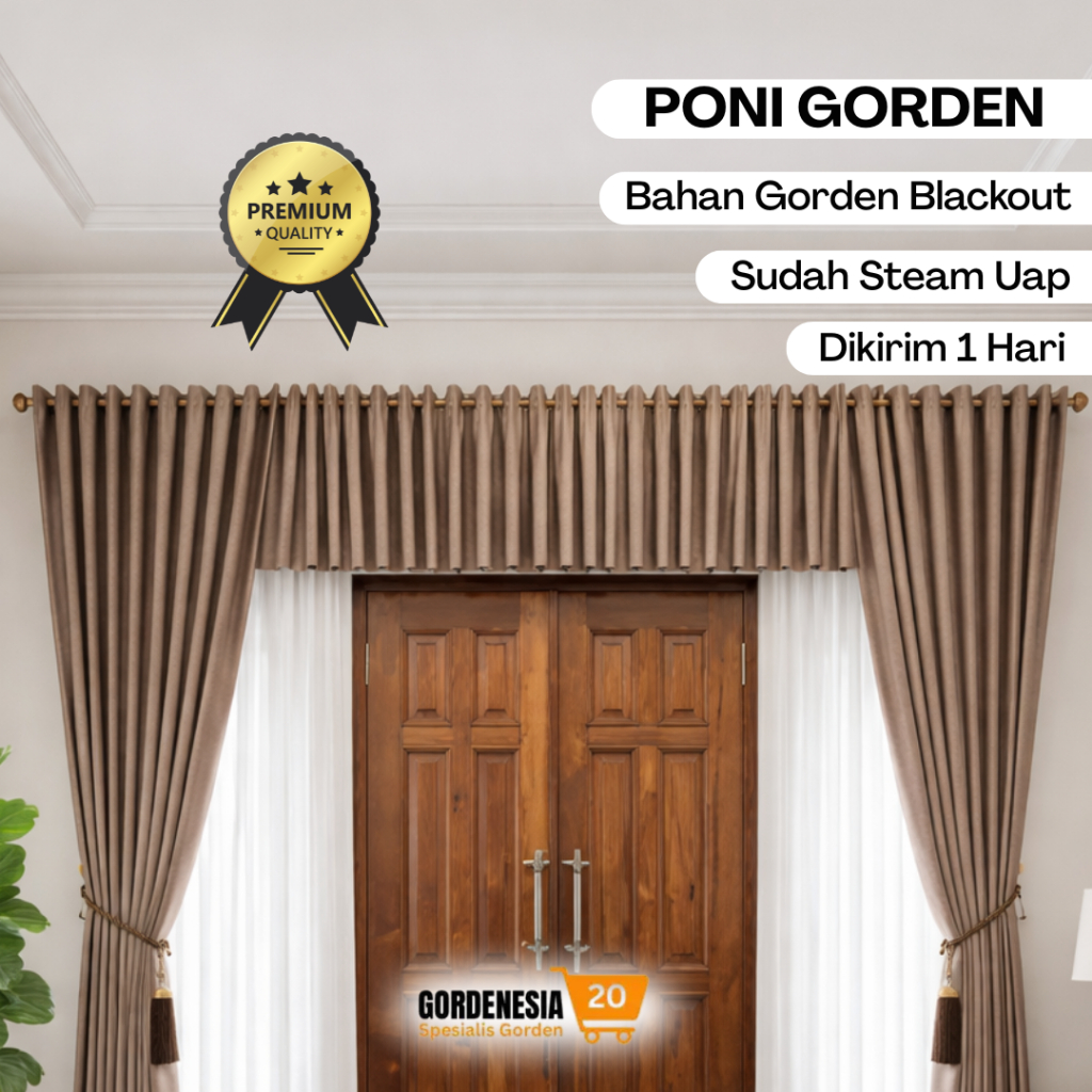 Poni Gorden Blackout Gorden Atas Pintu Rumbai Minimalis Gorden Mewah Elegan Murah