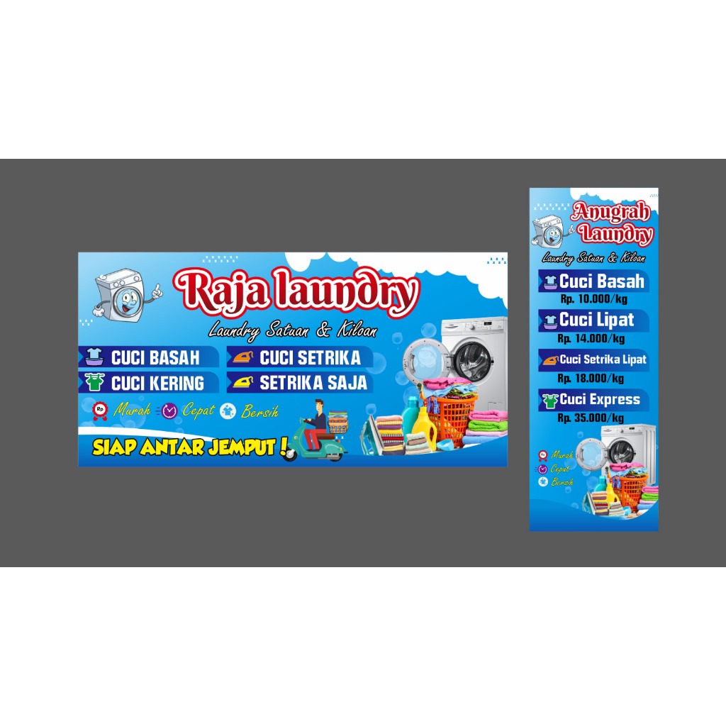 Banner / Spanduk Toko Laundry Bisa Custom Design