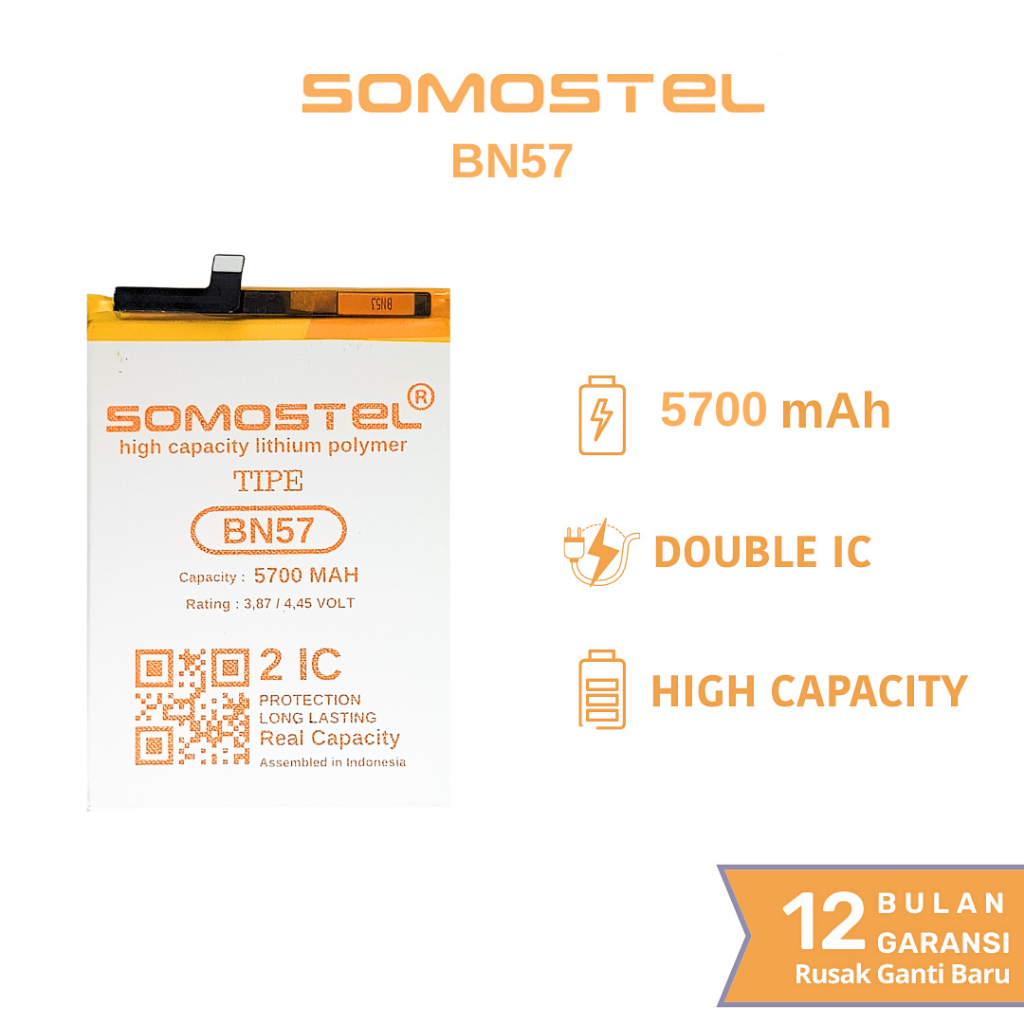Somostel - BN57 Poco X3 / Poco X3 Pro / Poco X3 NFC Batre Batrai Baterai