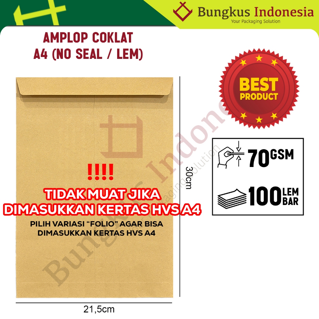 Amplop Coklat A-4 Zibiz / Amplop ukuran A4