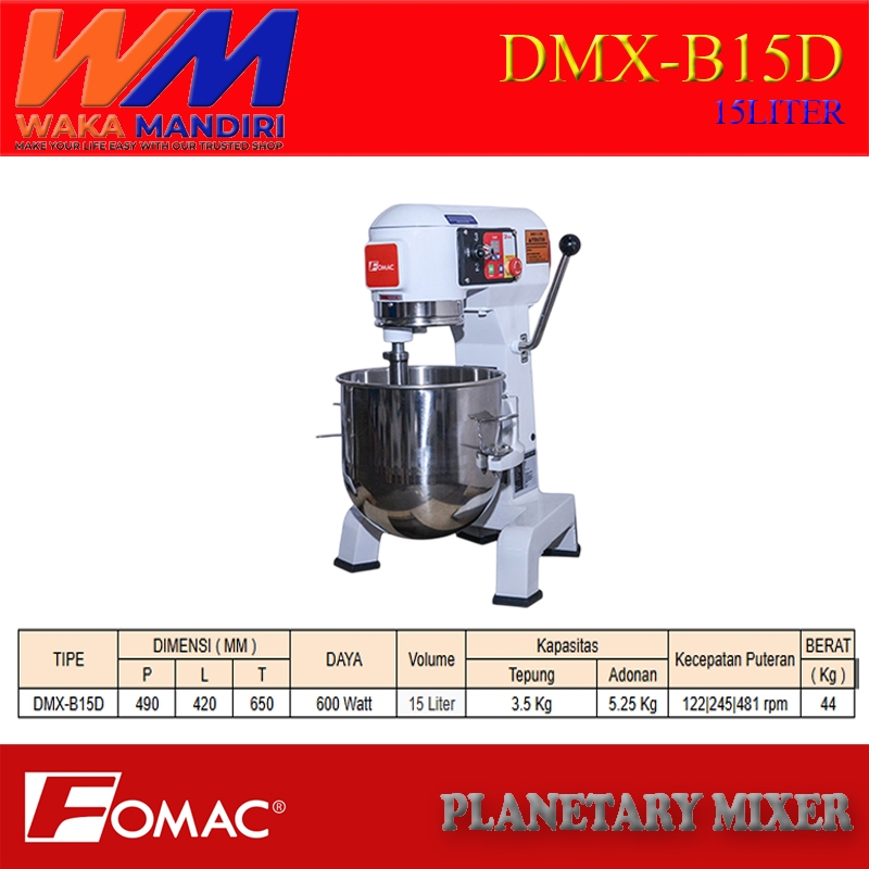 Planetary Mixer FOMAC DMX-B15D – Mixer Adonan Roti & Kue