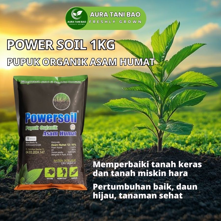 Pupuk Organik POWERSOIL Asam Humat Premium – Membantu memperbaiki tanah, meningkatkan kesuburan, dan
