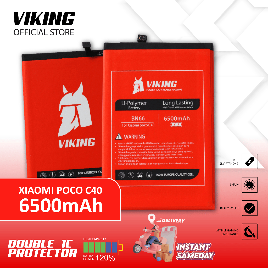 VIKING Baterai Poco C40 BN66 Double Power