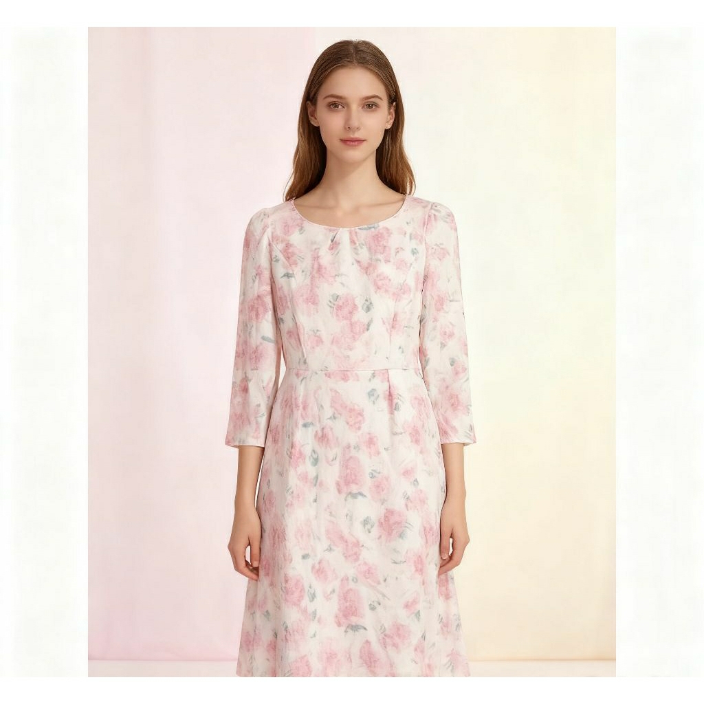 MANGO DRESS PUTIH BUNGA KOREA ORIGINAL