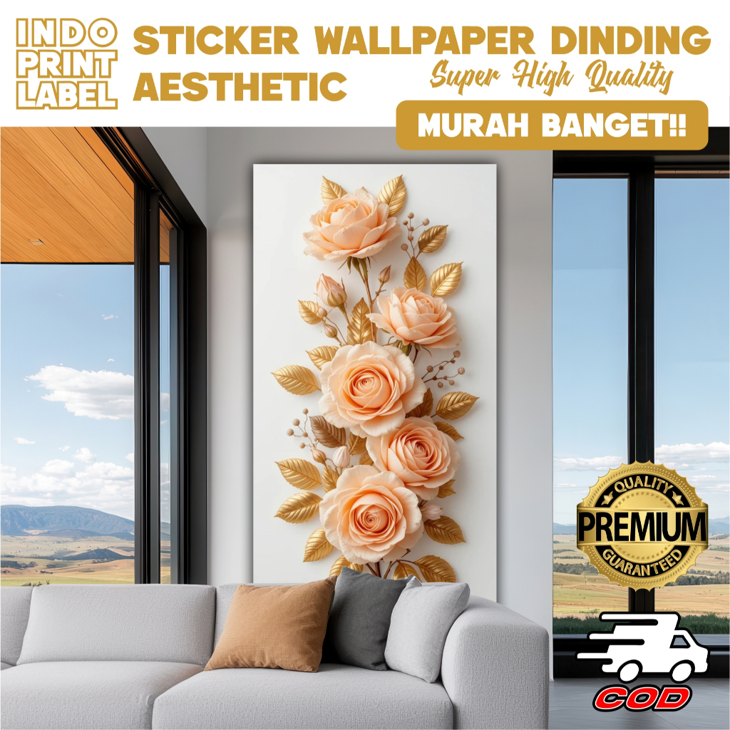 Stiker Dinding | Stiker Dinding Bunga 3D | Stiker Dinding Motif Bunga 3D | Stiker Dinding Gambar Bun